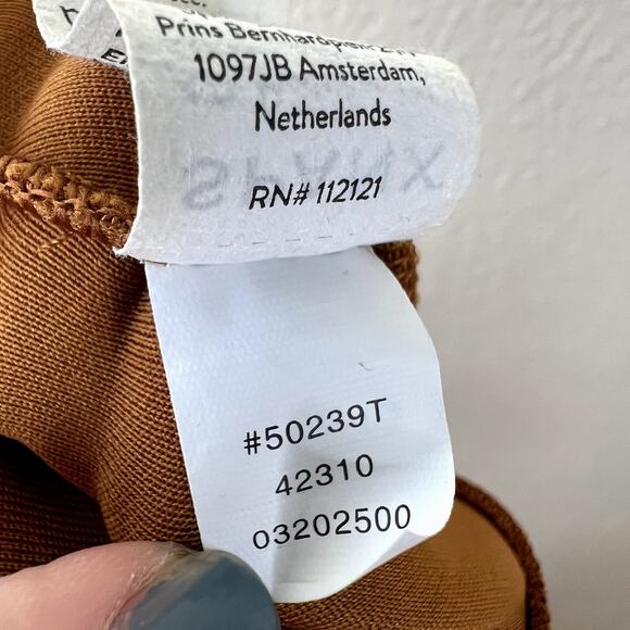 SPANX AirEssentials Wide Leg Pant Sweatpants Butterscotch Carmel Brown LARGE - Picture 6 of 7